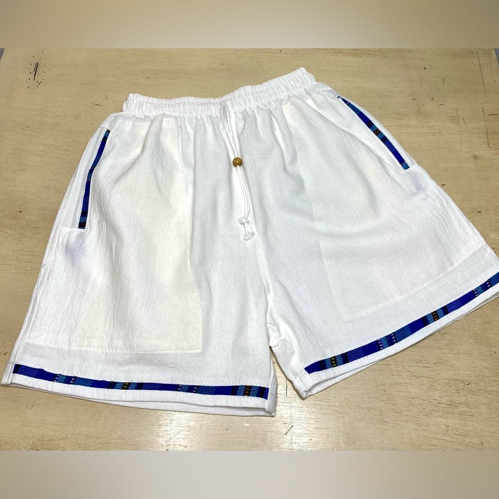 Artes Tipicas Tecum Shorts Size Small White 100% Cotton Southwest Style Decor